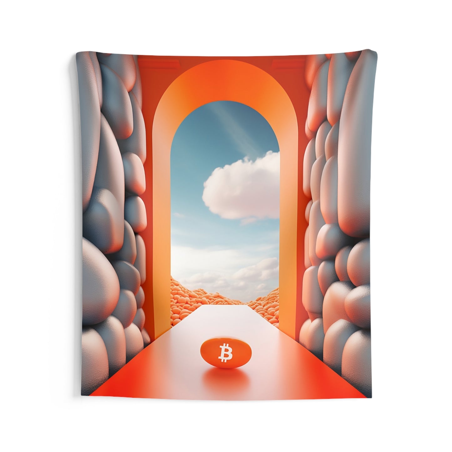 Orange Pill Archway Wall Tapestry
