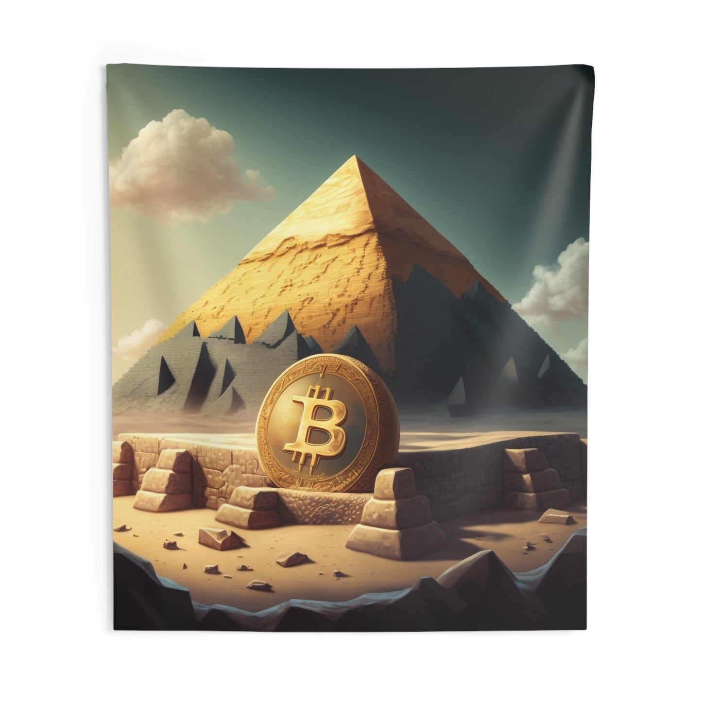 Bitcoin Pyramid Wall Tapestry