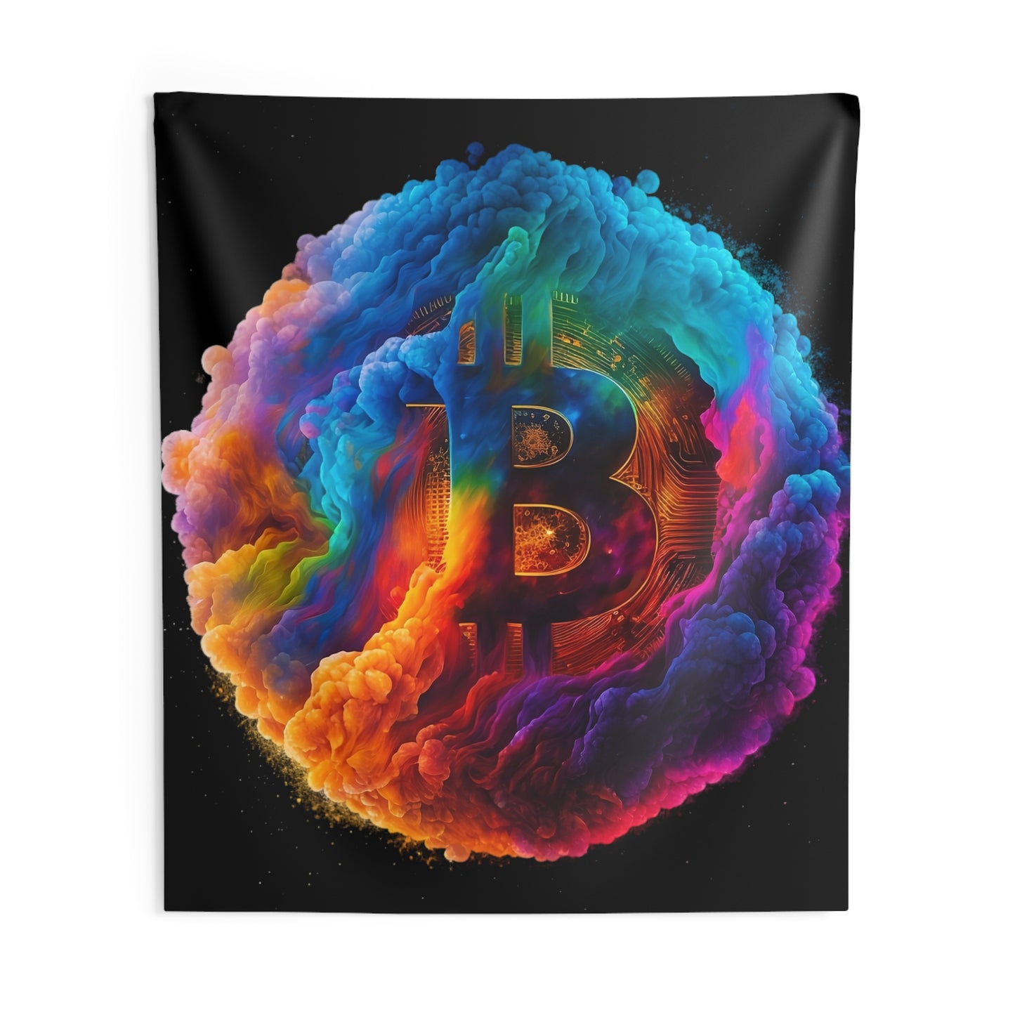 Bitcoin Swirls Wall Tapestry
