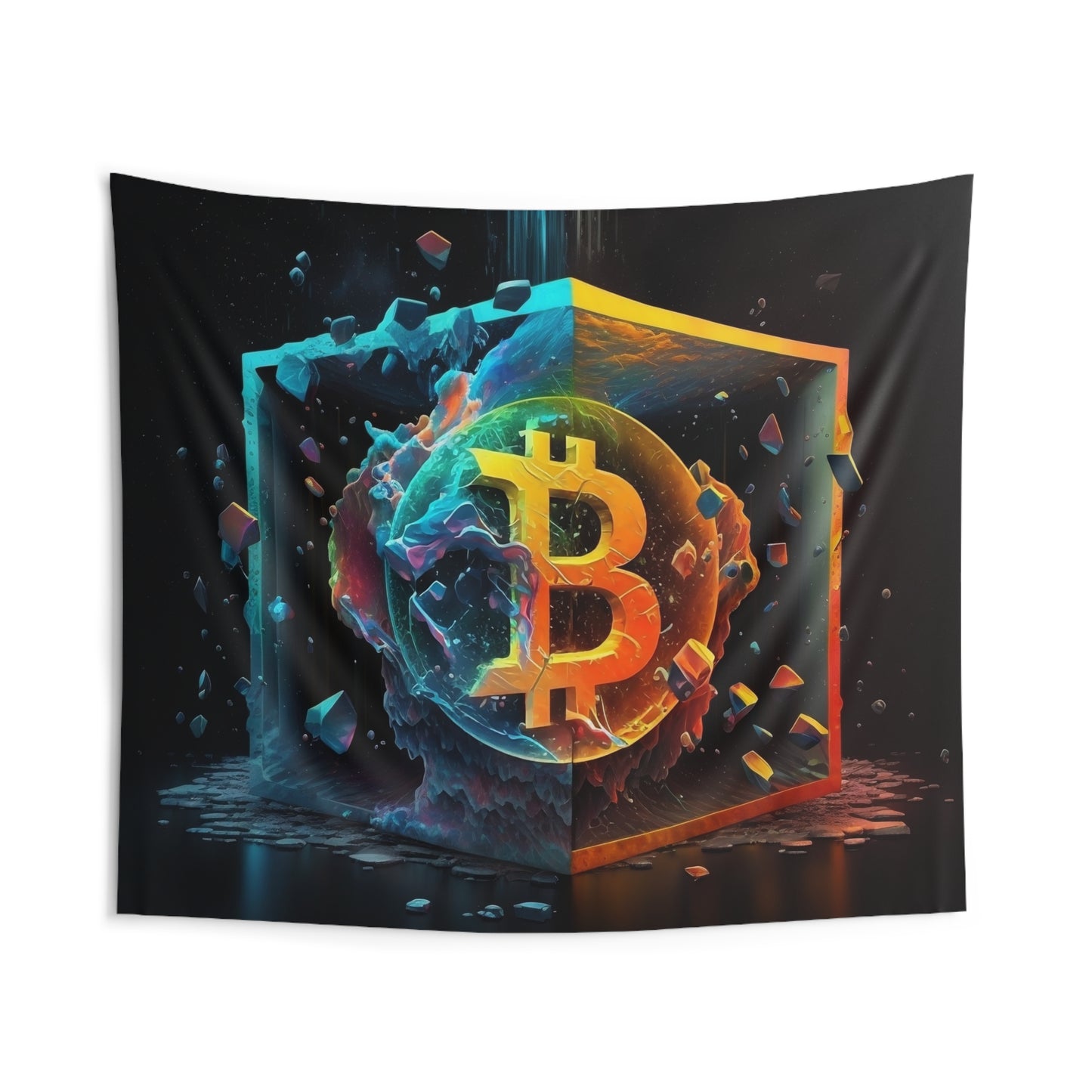 Bitcoin Tesseract Wall Tapestry