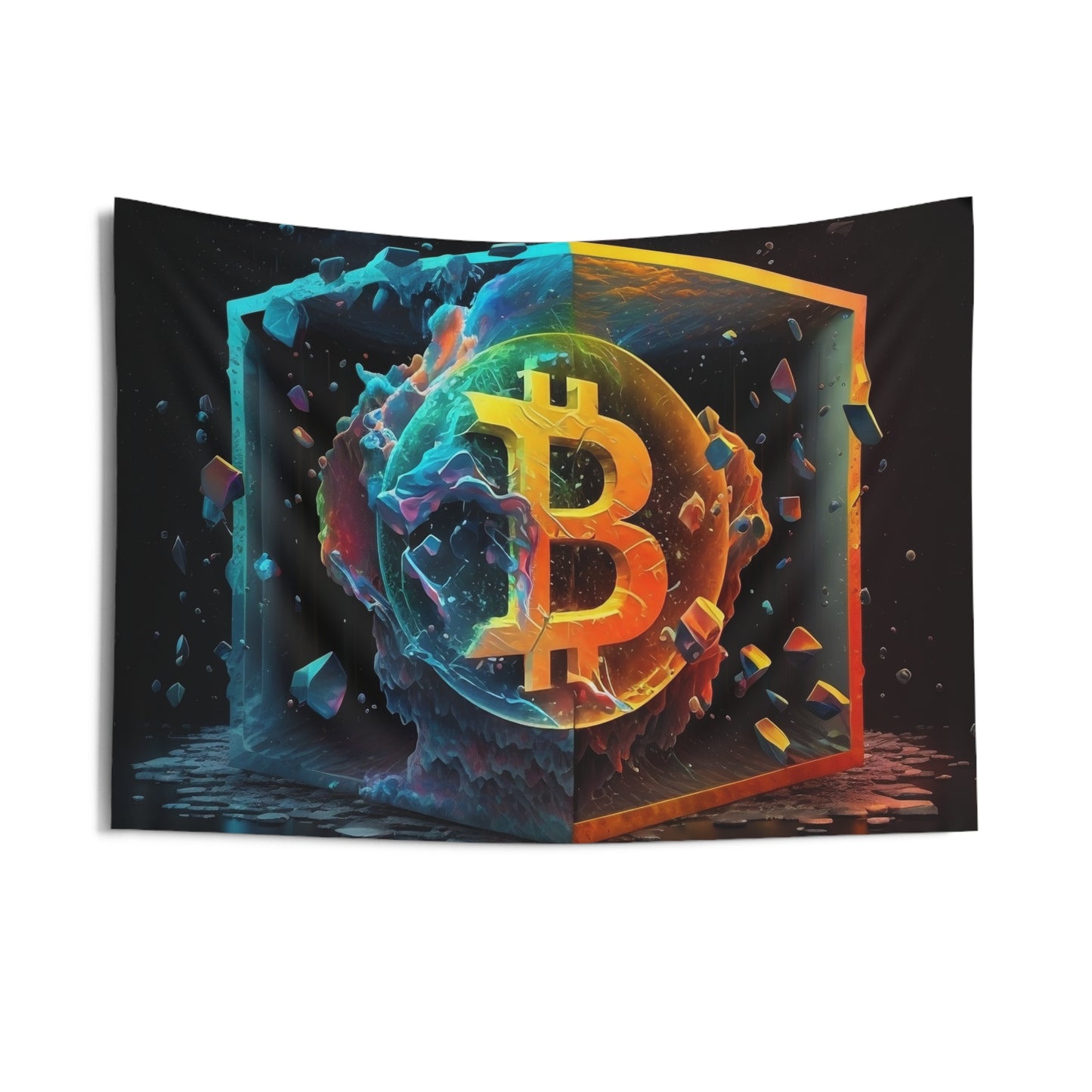 Bitcoin Tesseract Wall Tapestry