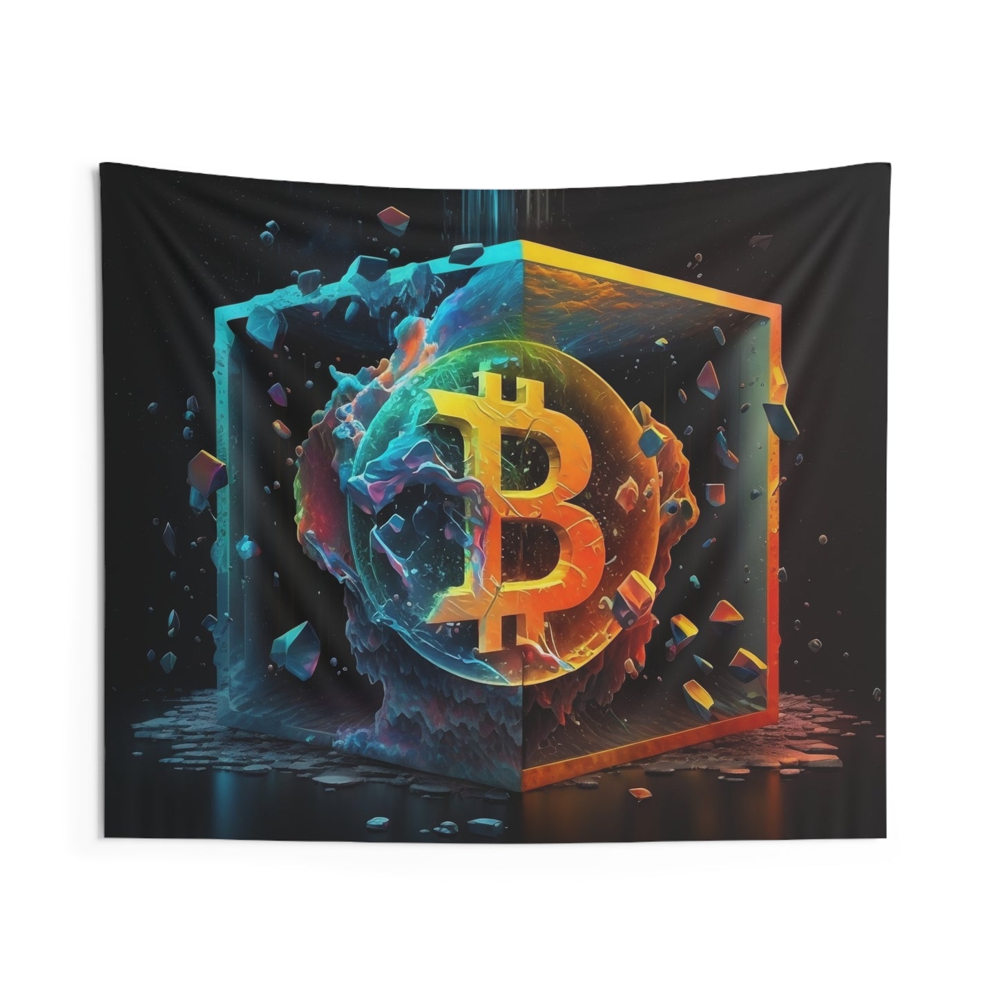 Bitcoin Tesseract Wall Tapestry
