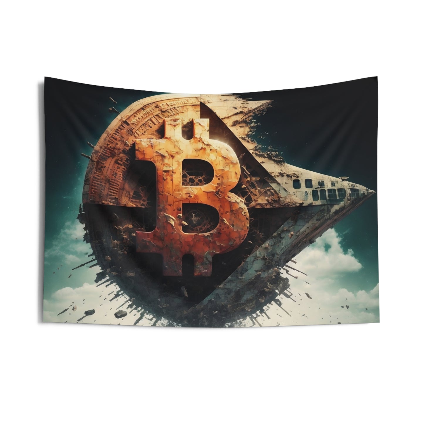 Bitcoin Starship Wall Tapestry