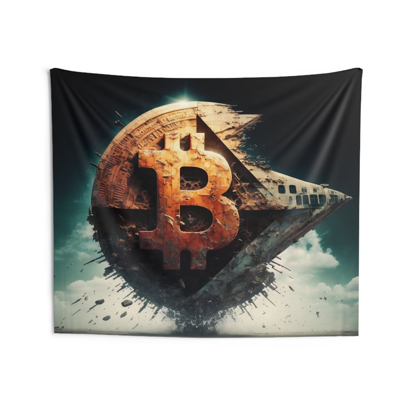Bitcoin Starship Wall Tapestry