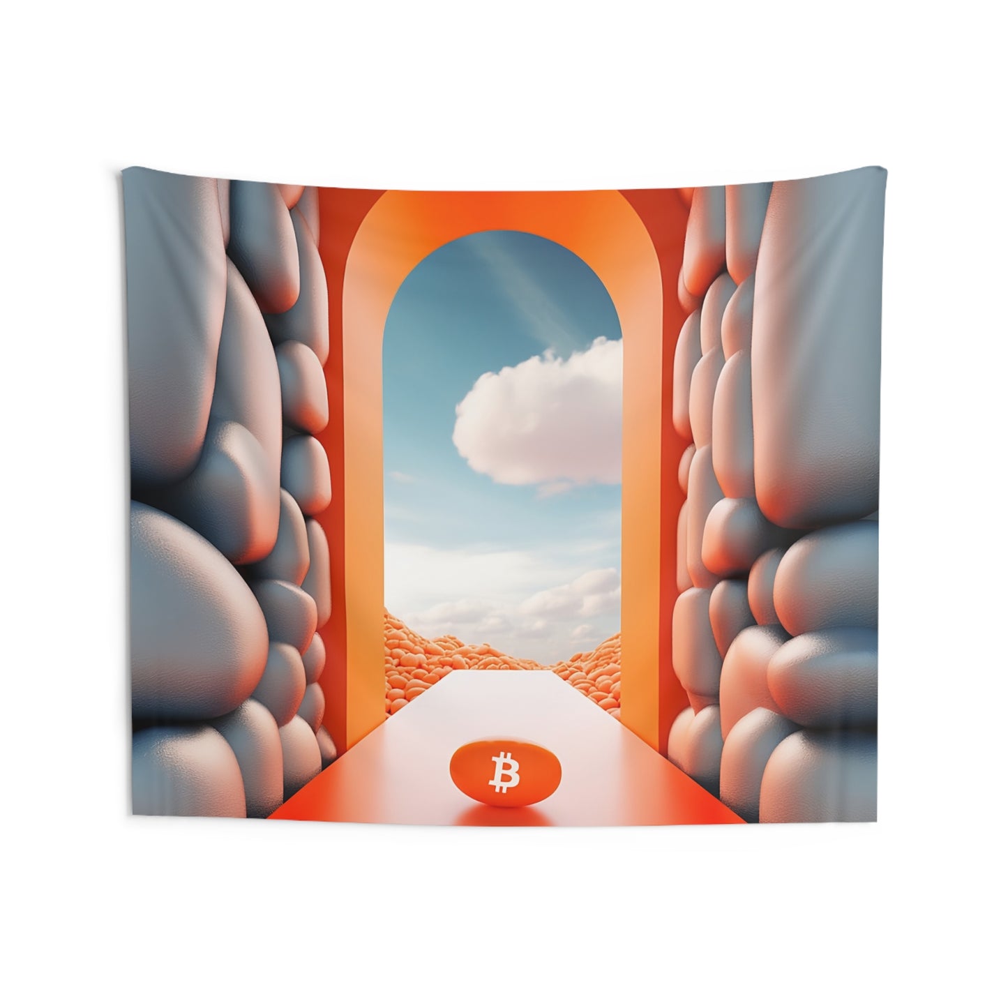 Orange Pill Archway Wall Tapestry