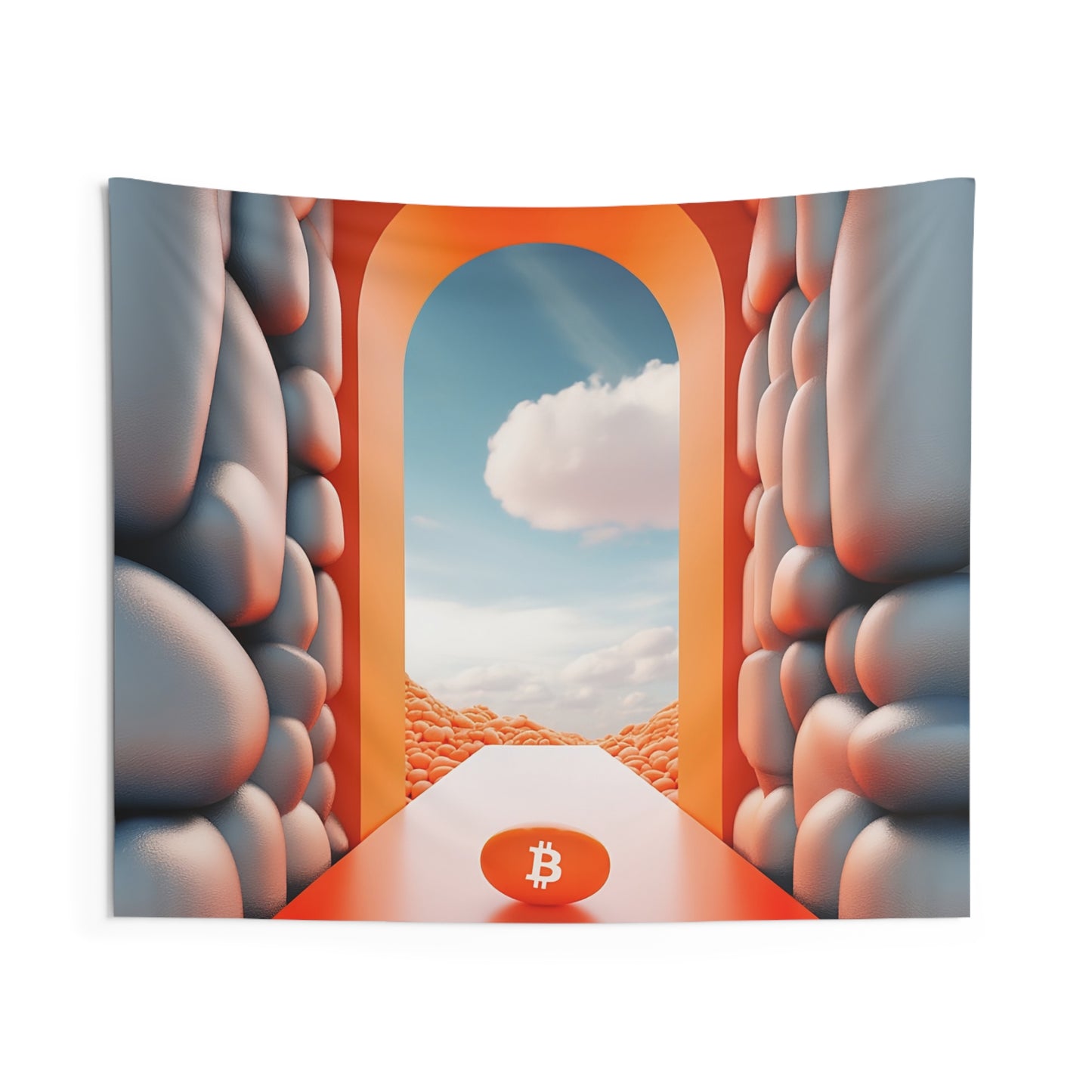 Orange Pill Archway Wall Tapestry