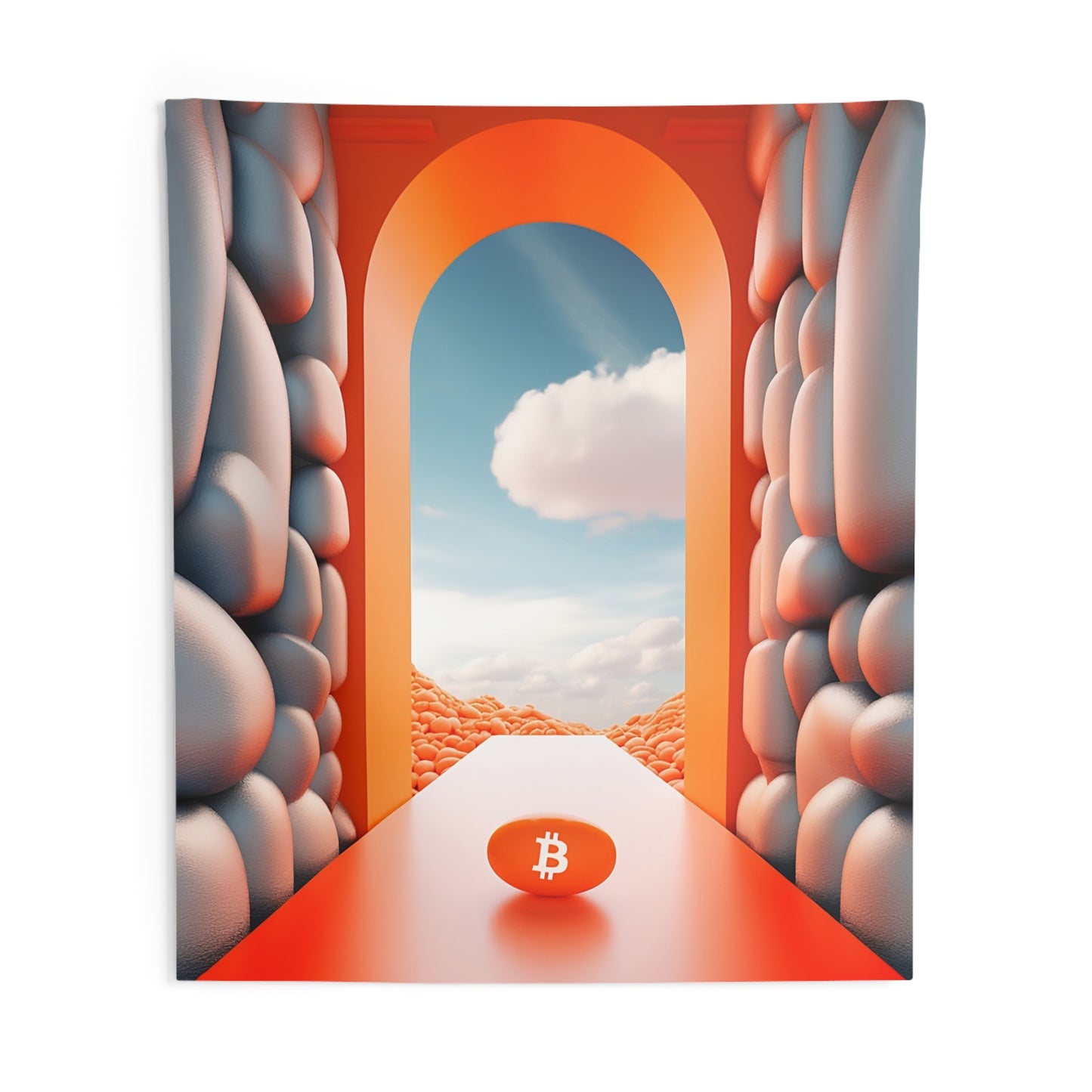 Orange Pill Archway Wall Tapestry