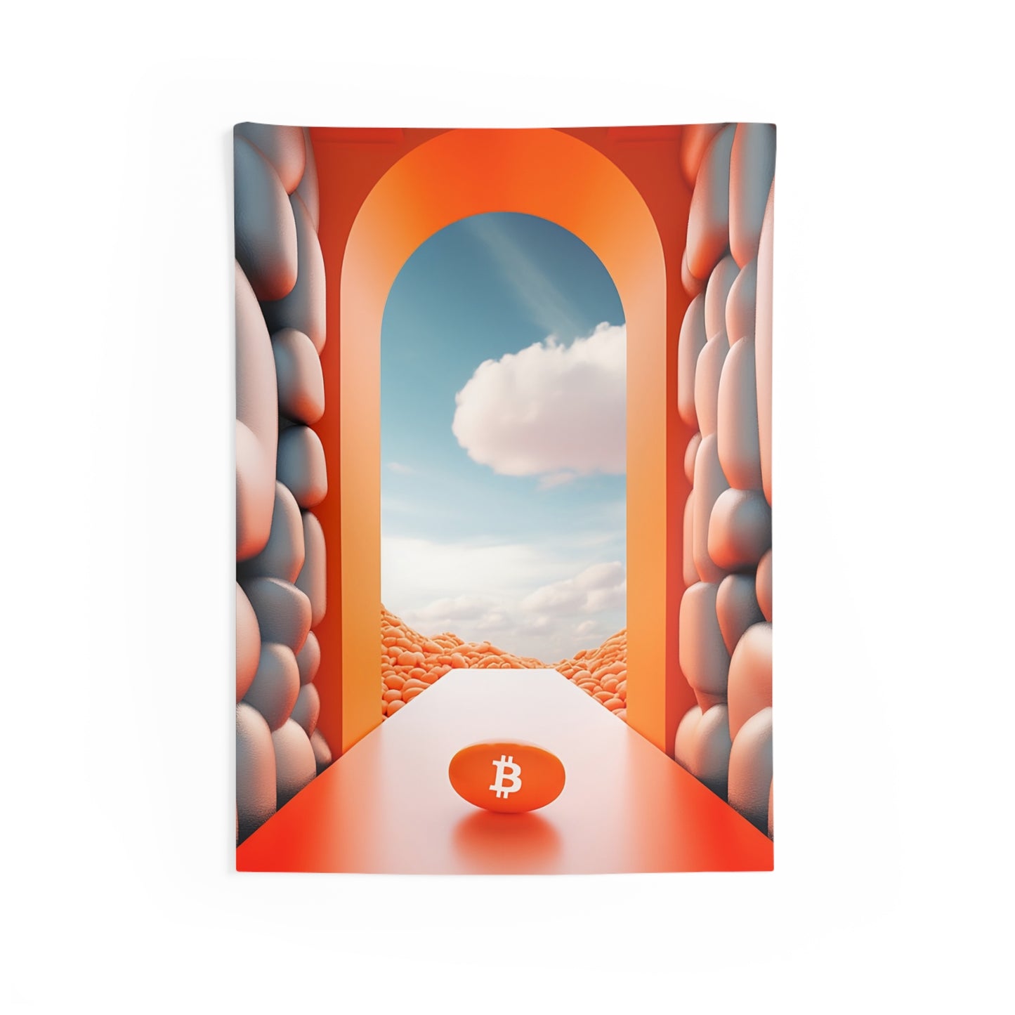 Orange Pill Archway Wall Tapestry