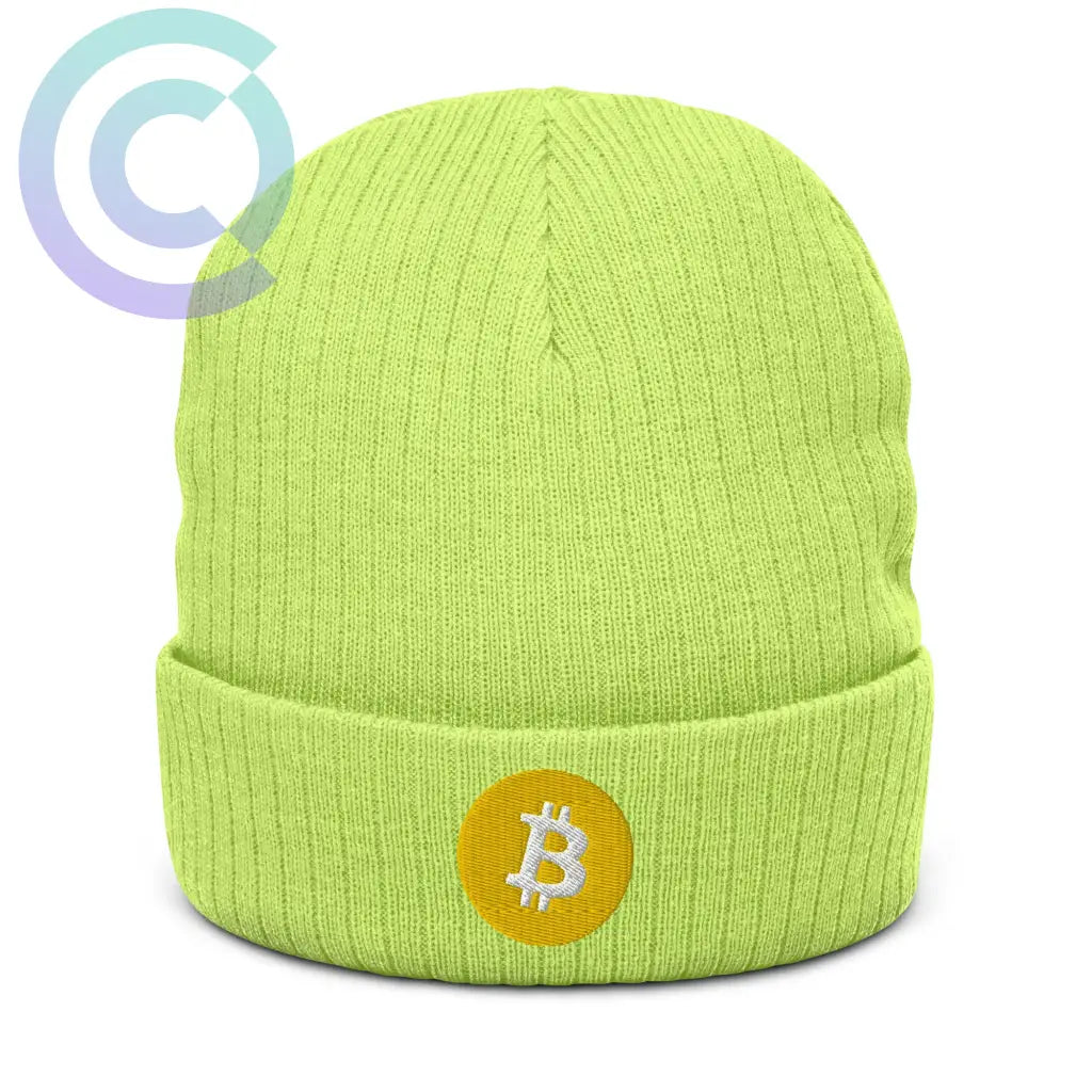 Bitcoin Beanie Acid Green