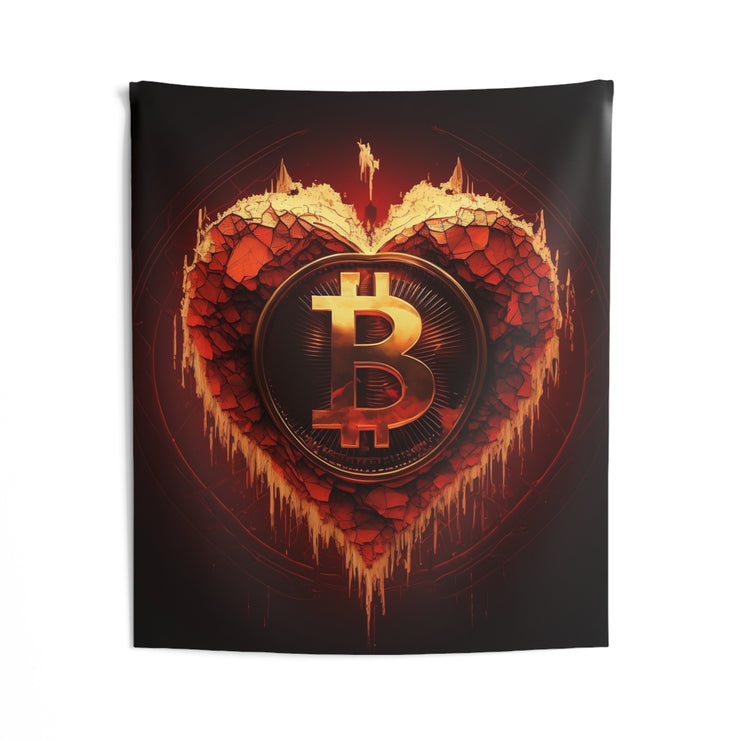 Love Bitcoin Wall Tapestry