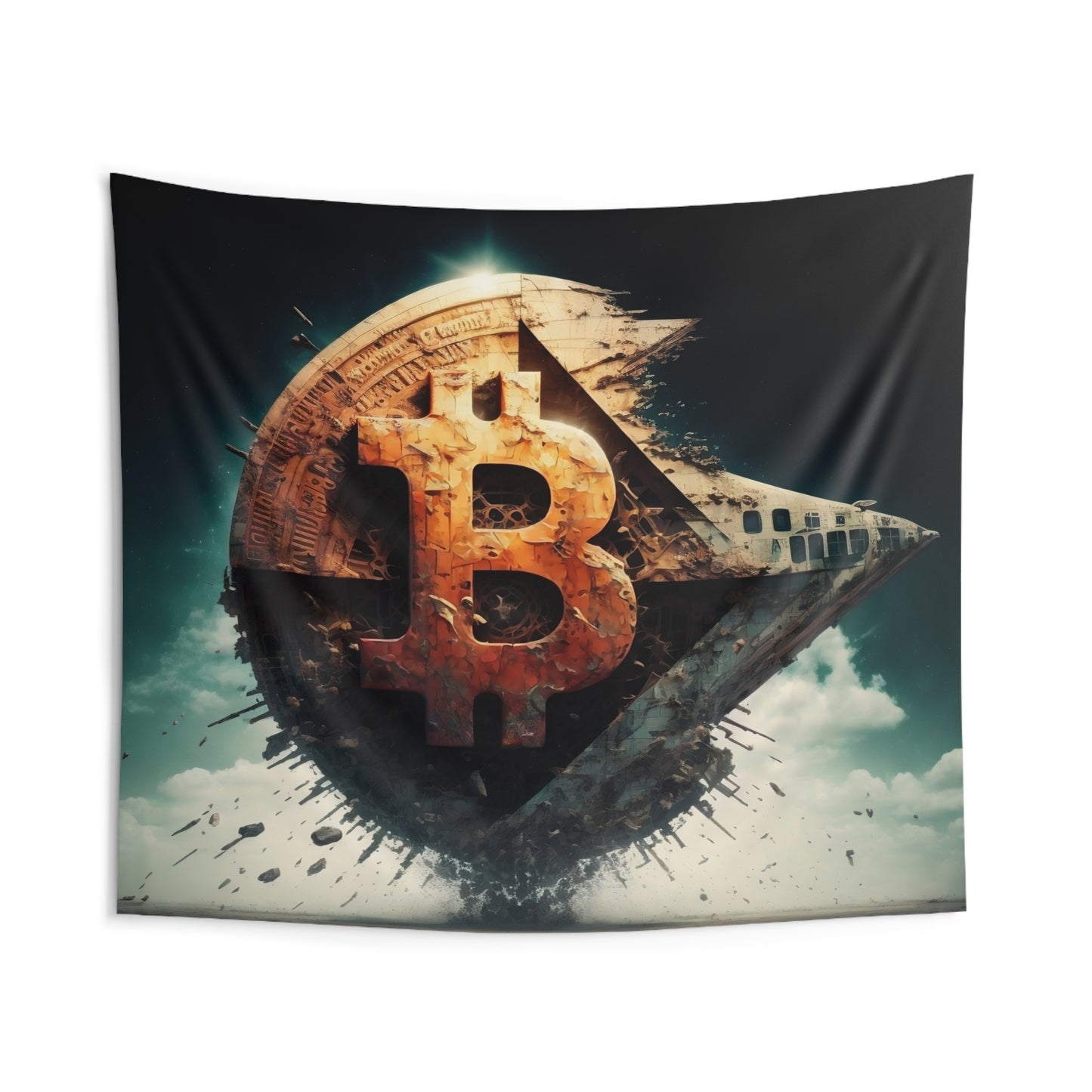 Bitcoin Starship Wall Tapestry