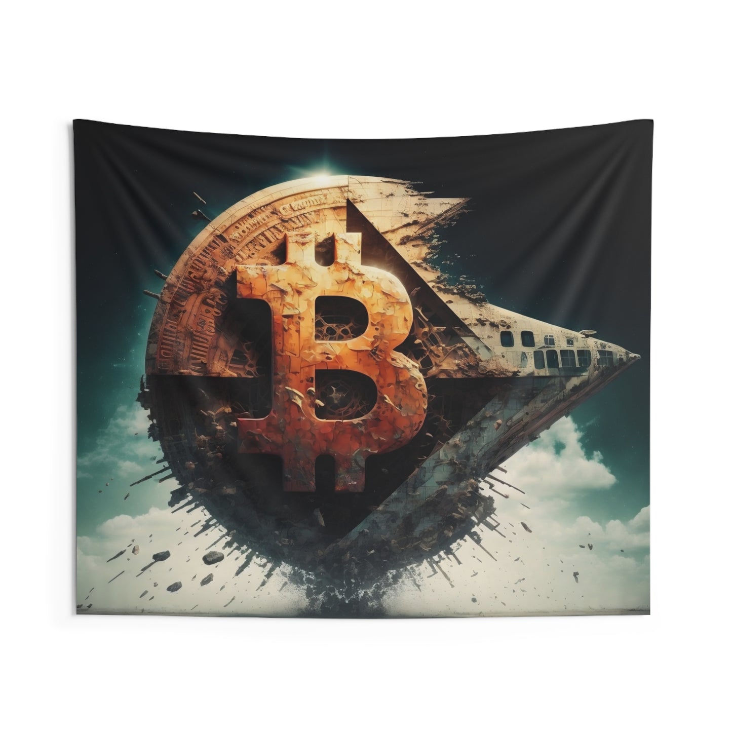 Bitcoin Starship Wall Tapestry