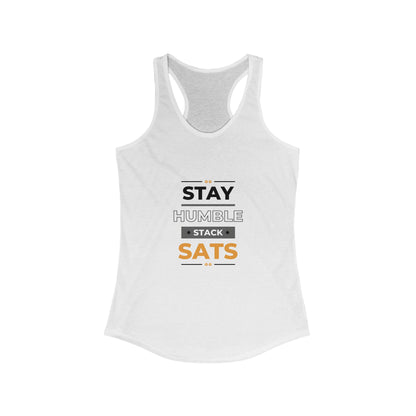Stay Humble Stack Sats Racerback Tank