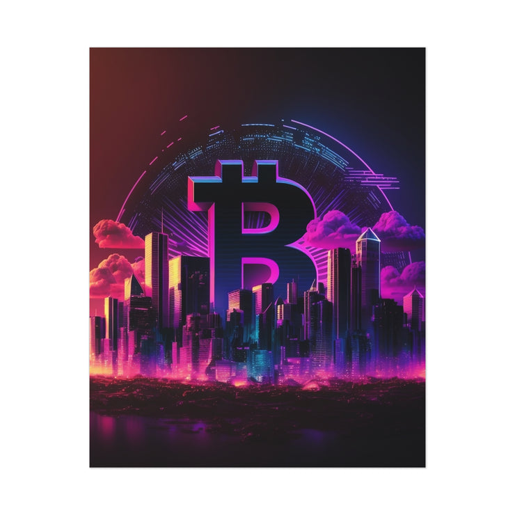 Bitcoin Night City Poster