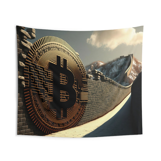 Great Wall of Bitcoin Wall Tapestry