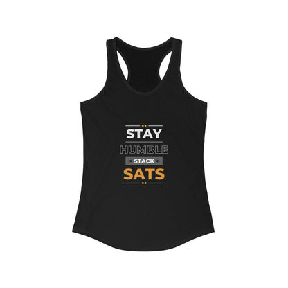 Stay Humble Stack Sats Racerback Tank