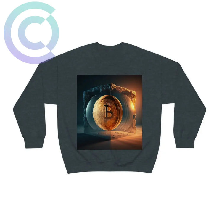 4Th Dimension Of Bitcoin Sweatshirt S / Dark Heather