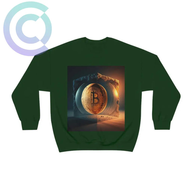4Th Dimension Of Bitcoin Sweatshirt S / Forest Green