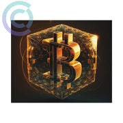 4Th Golden Cube Of Bitcoin Poster 11 X 9 (Horizontal) / Uncoated