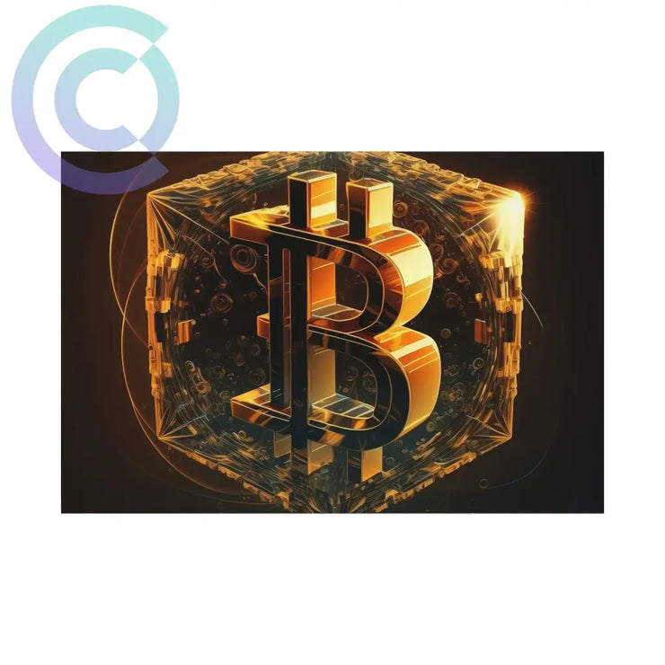 4Th Golden Cube Of Bitcoin Poster 18 X 12 (Horizontal) / Uncoated