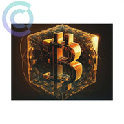 4Th Golden Cube Of Bitcoin Poster 24 X 18 (Horizontal) / Uncoated