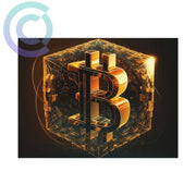 4Th Golden Cube Of Bitcoin Poster 8 X 6 (Horizontal) / Uncoated