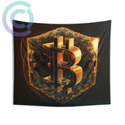 4Th Golden Cube Of Bitcoin Wall Tapestry 104 × 88 Home Decor