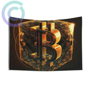 4Th Golden Cube Of Bitcoin Wall Tapestry 36 × 26 Home Decor