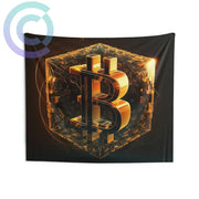 4Th Golden Cube Of Bitcoin Wall Tapestry 80 × 68 Home Decor