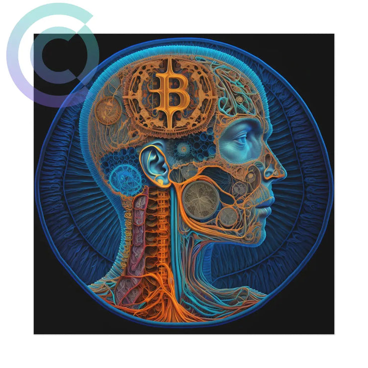 Bitcoin Anatomy Poster 16 X (Square) / Uncoated