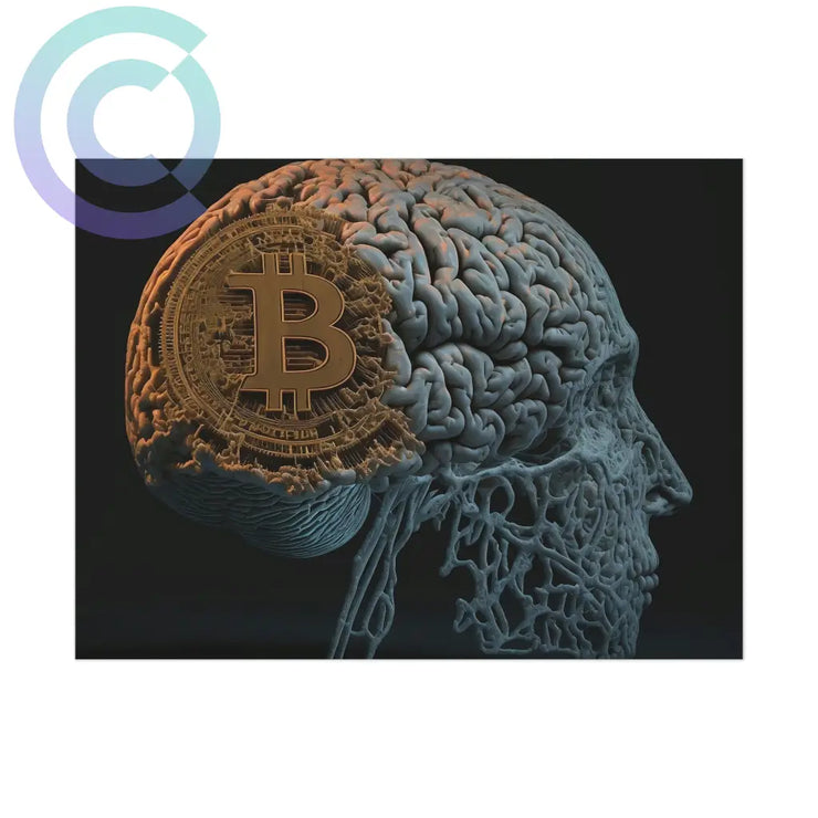 Bitcoin Brain Poster 8 X 6 (Horizontal) / Uncoated