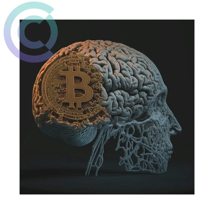 Bitcoin Brain Poster 8 X (Square) / Uncoated