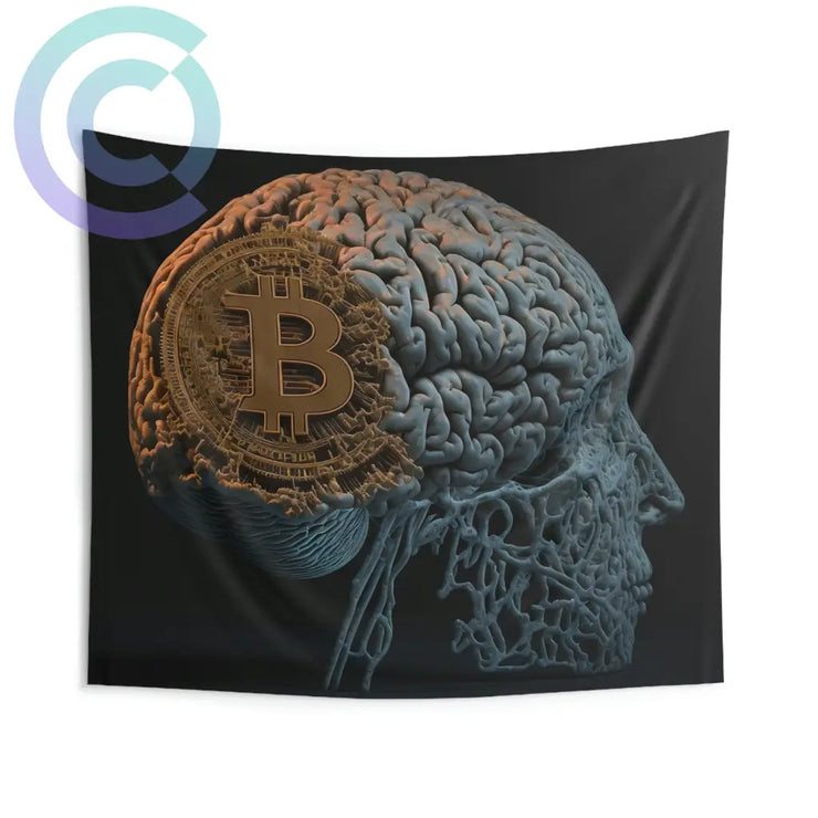 Bitcoin Brain Wall Tapestry 104 × 88 Home Decor