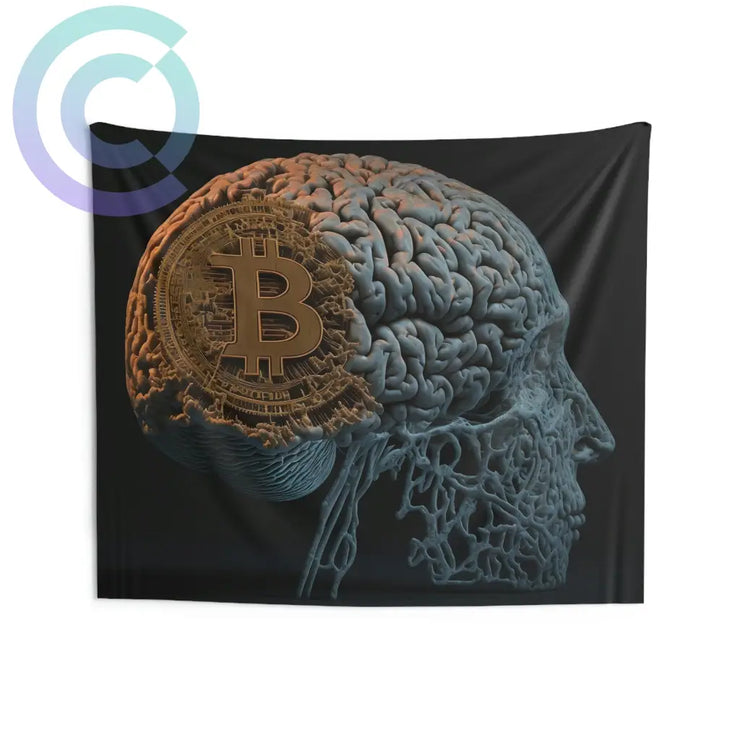 Bitcoin Brain Wall Tapestry 80 × 68 Home Decor