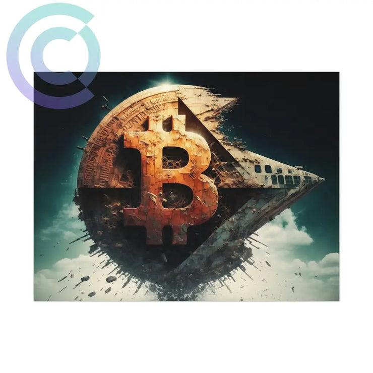 Bitcoin Starship Poster 24 X 18 (Horizontal) / Uncoated