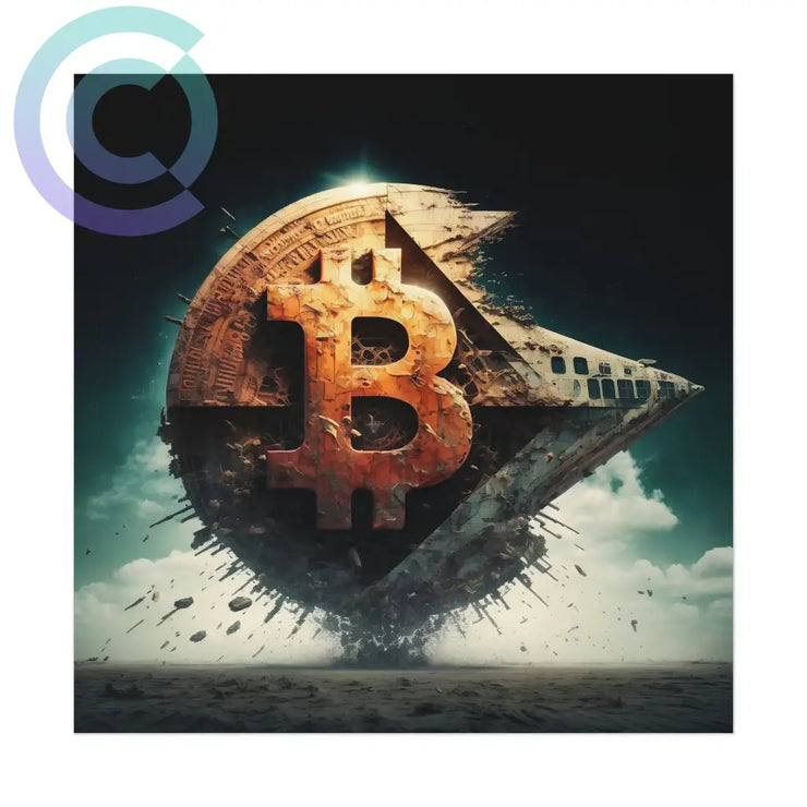 Bitcoin Starship Poster 8 X (Square) / Uncoated