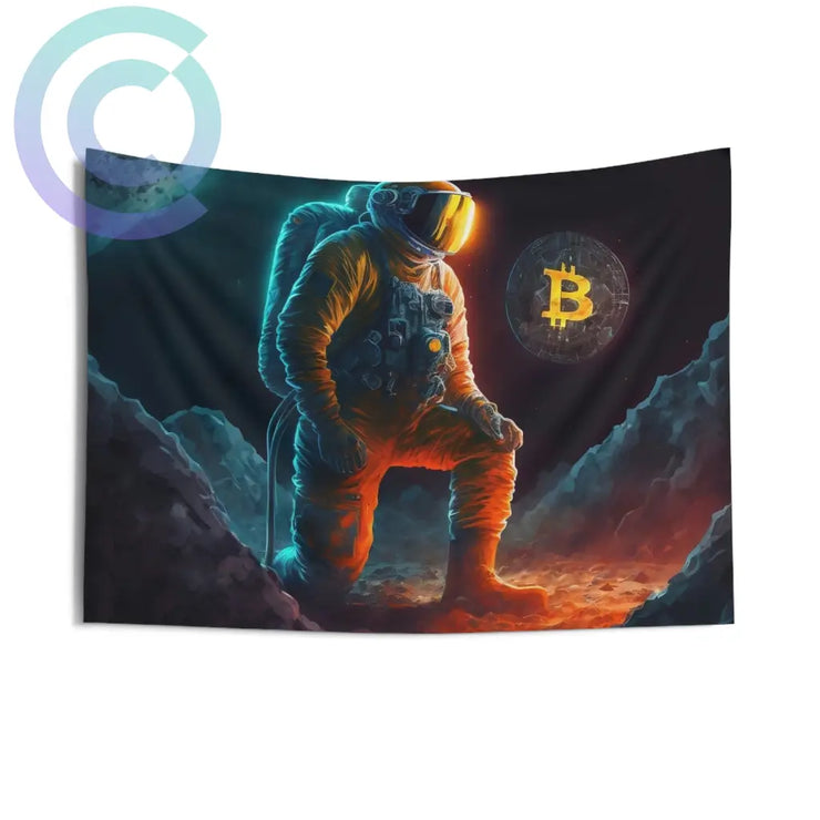 Bitcoinaut Wall Tapestry 36 × 26 Home Decor